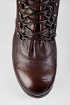 MADISON chocolate-brown lace up boots.